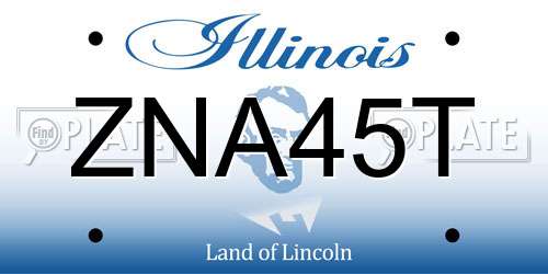 ZNA45T Illinois License Plate