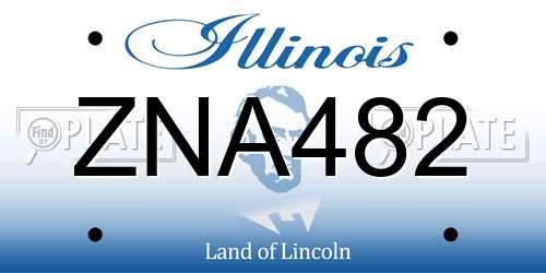 ZNA482 Illinois License Plate