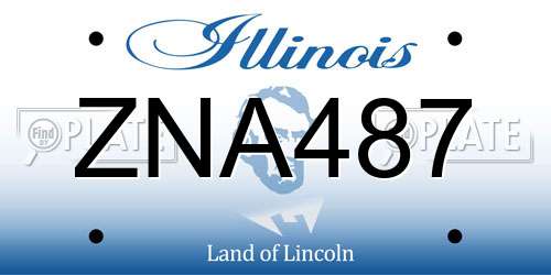 ZNA487 Illinois License Plate