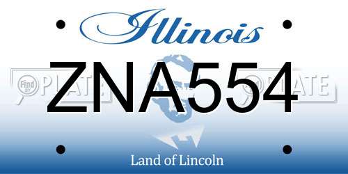 ZNA554 Illinois License Plate