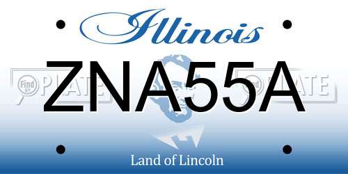 ZNA55A Illinois License Plate