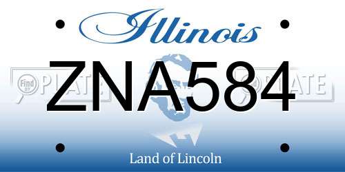 ZNA584 Illinois License Plate