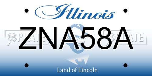 ZNA58A Illinois License Plate