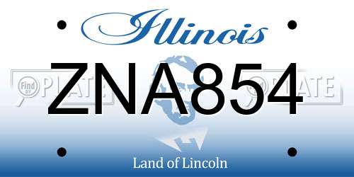 ZNA854 Illinois License Plate