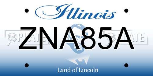 ZNA85A Illinois License Plate