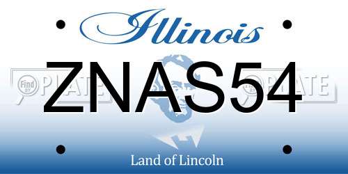 ZNAS54 Illinois License Plate