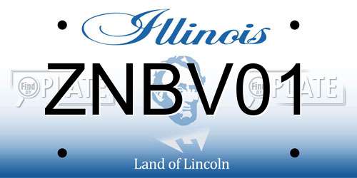 ZNBV01 Illinois License Plate