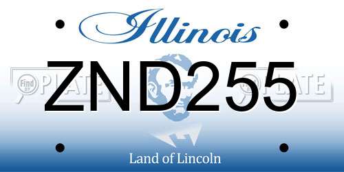ZND255 Illinois License Plate