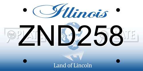 ZND258 Illinois License Plate