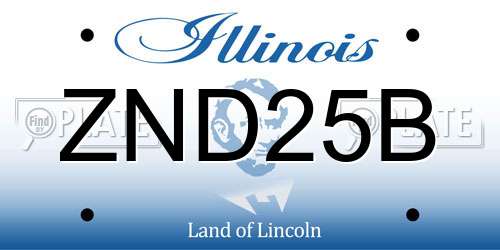 ZND25B Illinois License Plate
