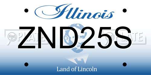 ZND25S Illinois License Plate