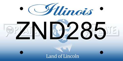 ZND285 Illinois License Plate