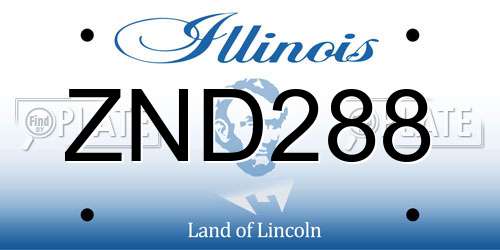 ZND288 Illinois License Plate