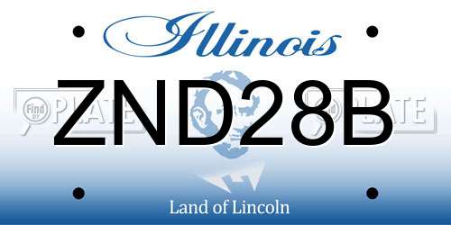 ZND28B Illinois License Plate
