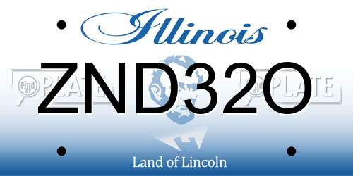 ZND32O Illinois License Plate