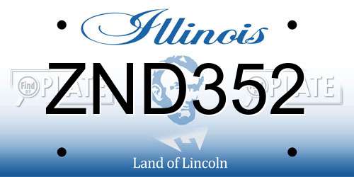 ZND352 Illinois License Plate