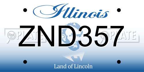ZND357 Illinois License Plate