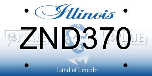 ZND370 Illinois License Plate
