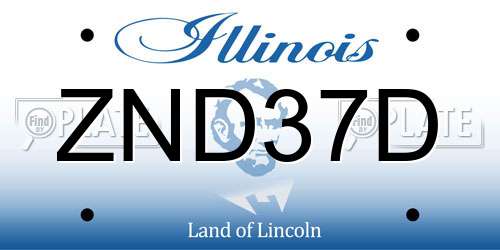 ZND37D Illinois License Plate