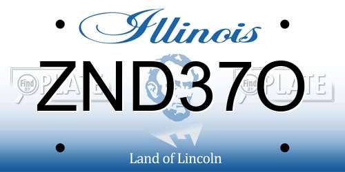 ZND37O Illinois License Plate
