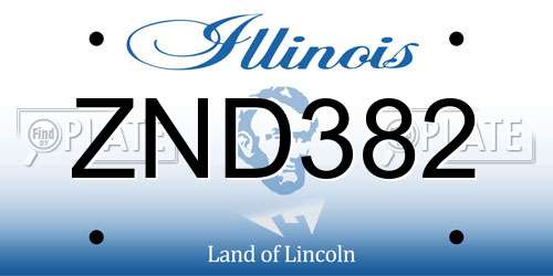 ZND382 Illinois License Plate