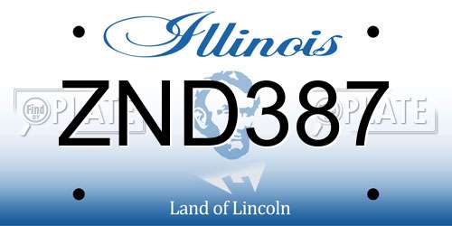 ZND387 Illinois License Plate