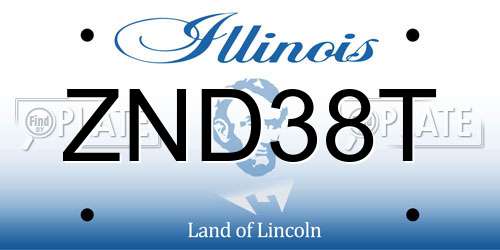 ZND38T Illinois License Plate