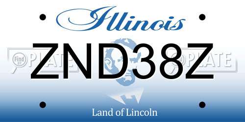ZND38Z Illinois License Plate