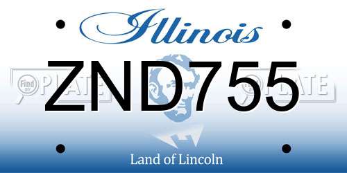 ZND755 Illinois License Plate