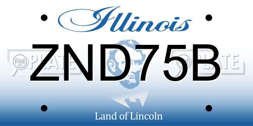 ZND75B Illinois License Plate