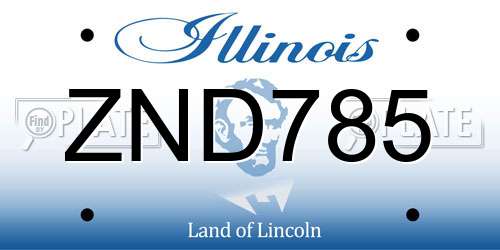 ZND785 Illinois License Plate