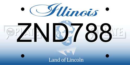ZND788 Illinois License Plate