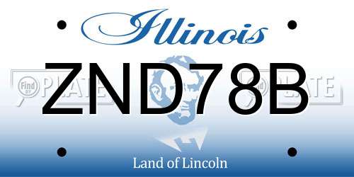 ZND78B Illinois License Plate