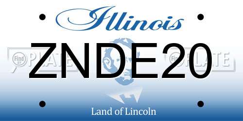 ZNDE20 Illinois License Plate