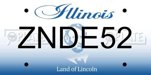 ZNDE52 Illinois License Plate