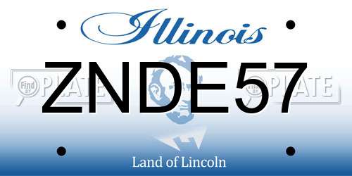 ZNDE57 Illinois License Plate