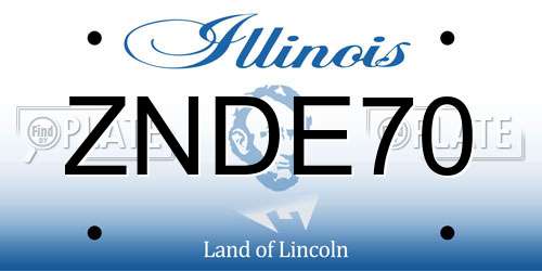 ZNDE70 Illinois License Plate