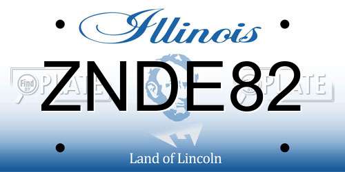 ZNDE82 Illinois License Plate