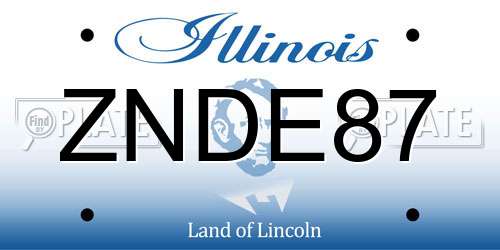 ZNDE87 Illinois License Plate
