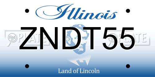 ZNDT55 Illinois License Plate