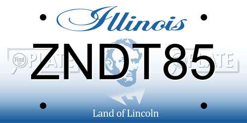 ZNDT85 Illinois License Plate