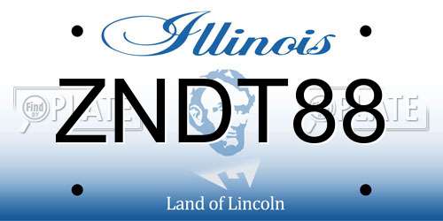 ZNDT88 Illinois License Plate
