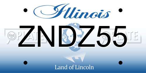 ZNDZ55 Illinois License Plate