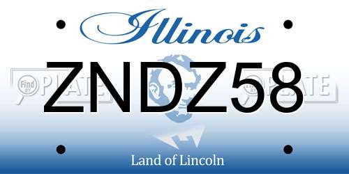 ZNDZ58 Illinois License Plate