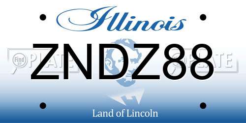 ZNDZ88 Illinois License Plate