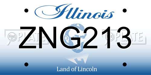 ZNG213 Illinois License Plate