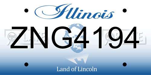 ZNG4194 Illinois License Plate