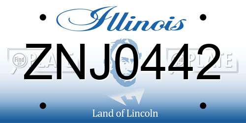 ZNJ0442 Illinois License Plate