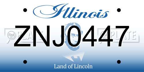 ZNJ0447 Illinois License Plate
