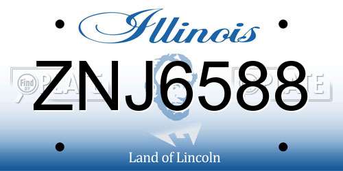 ZNJ6588 Illinois License Plate
